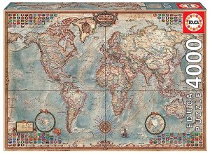 4000ピース ジグソーパズル Educa 世界の行政地図 The World, Executive Map 96×136cm 14827【並行輸入品】