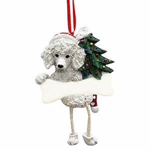 E&S Pets クリスマスオーナメント ダングリングレッグ プードル 白【並行輸入品】