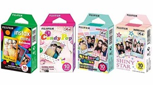 Fujifilm InstaX Mini用フィルム レインボー/ステンドグラス/キャンディーポップ/シャイニースターフ【並行輸入品】