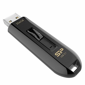シリコンパワー USBメモリ 256GB USB3.1 & USB 3.0 スライド式 ブラック Blaze B21 SP256GBUF3B21V1K【並行輸入品】
