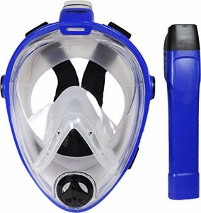 Deep Blue Gear Vista Vue Full Face Snorkeling Mask, Blue/Clear Silicone, Large/X-Large 141［並行輸入］【並行輸入品】