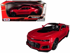 Motormax シボレー カマロ ZL1 ミニカー 1/24 CHEVROLET CAMARO ZL1 COUPE 2017 (RED MET BLACK)【並行輸入品】