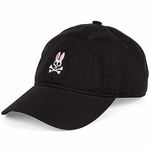 Psycho Bunny メンズ リラックスフィット 調節可能なサンブリーチキャップ, ブラック, One Size【並行輸入品】