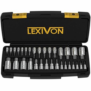 LEXIVON トルクレンチ、インパクトレンチ、ドリル用のマスター六角ビットソケットセット プレミ【並行輸入品】