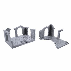 EnderToys 破壊されたレンガの建物 地形景色 卓上用 32mm ミニチュア ウォーゲーム 3Dプリント 塗装【並行輸入品】