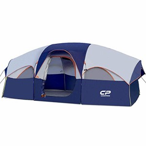 CAMPROS 8人用テント キャンプテント 防水 防風 ファミリーテント 大型メッシュ窓5枚 二層 室内を 【並行輸入品】