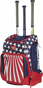 Rawlings Legion Baseball/Softball Backpack Bag, Red/White/Blue【並行輸入品】