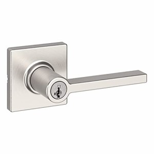 Kwikset Casey 玄関ドアハンドル ロックとキー付き 安全なキー付きリバーシブルレバー 外側 玄関と【並行輸入品】