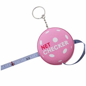 スコアリング 右ネット チェッカー ピックルボール 高さ測定テープとキーリング (ピンク)【並行輸入品】