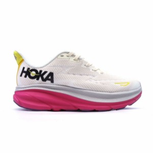 ホカ（HOKA）（レディース）ランニングシューズ クリフトン 9 ホワイト ピンク  スニーカー トレーニング ジョギング ロード