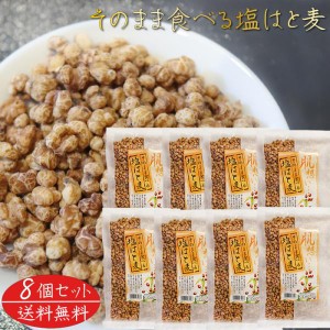 【送料無料】そのまま食べる塩はと麦 180g×8個 焙煎はと麦 おやつ おつまみ ハト麦 食べるはと麦 スナック菓子 うすしお味 ハトムギ 季