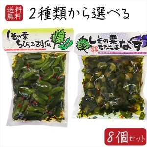 【送料無料】2種類から選べる8個セット しその葉ちびっこ胡瓜350g しその葉ちびっ子なす260g ちびっこキュウリ ちびっこなすナス ご飯の