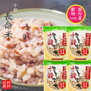 【送料無料】発芽玄米入り長命米 270g×4袋 国内産100％ 雑穀 十穀米 おにぎり 炊飯 雑穀米 季折