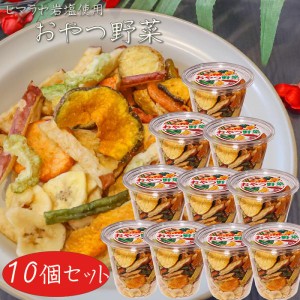 【送料無料】おやつ野菜 195g×10個 野菜チップス 果物チップス バナナチップ入り ドライフルーツ ヒマラヤ岩塩 ゴーヤチップス サツマイ