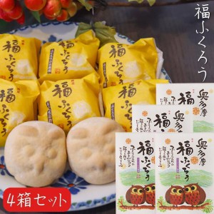 【送料無料】福ふくろう 12個入り×4箱 お饅頭 白あん 和菓子 フクロウ お菓子ギフト プレゼント 母の日 父の日 敬老の日 季折