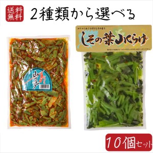 【送料無料】山くらげ2種類から選べる10個セット しその葉山くらげ220g 山クラゲラー油 220g 献上菜 食べるラー油 惣菜 ご飯のお供 漬物