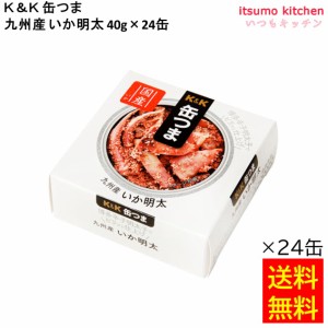 送料無料 Ｋ＆Ｋ 缶つま 九州産 いか明太 40gx24缶 国分グループ本社 缶詰 おつまみ 缶つま レトルト 惣菜 保存食 防災 常温保存 非常食 