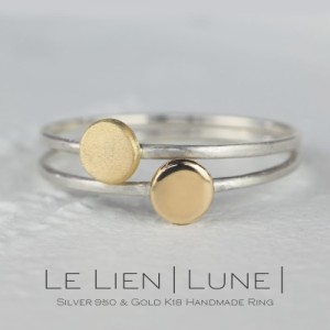 【Gem Stones】  Le Lien Lune ル リアン リュンヌ シルバー ゴールド K18 silver 950 指輪 リング 1mm幅 シルバー 細リング 華奢リング 