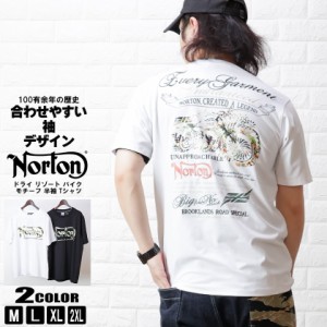 Norton (ノートン)ドライ リゾート バイク モチーフ 半袖 Tシャツ メンズ 232n1005