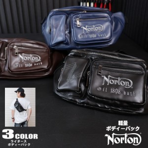 Norton (ノートン)ボディーバック ライダース PUレザー 軽量 軽い メンズ 232n8510