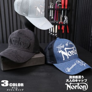 Norton (ノートン)デニム メッシュキャップ メンズ 刺繍 バイカー カジュアル メンズ 232n8700