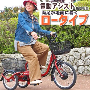 電動アシスト自転車 三輪自転車 大人用 三輪車 電動 ロータイプ シニア 高齢者
