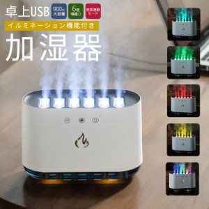 加湿器 LEDライト付き 卓上加湿器 USB イルミネーション機能 音楽同期 RGB 調色 加湿力 超音波式加湿器 900ml type-c給電