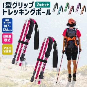 トレッキングポール スティック トレッキング ウォーキングポール ハイキング 登山 万能アイテム 2本セット 折りたたみ