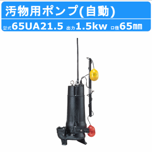 ツルミ 水中ポンプ 65UA21.5 自動形 65mm 50Hz/60Hz 三相200V 汚水ポンプ 排水ポンプ 排水 排水用 排水用ポンプ 揚水 揚水用