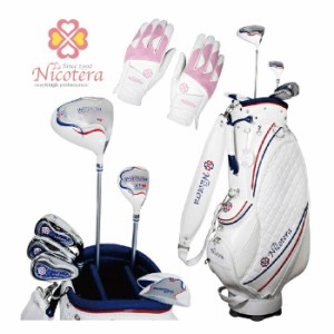 Nicotera ニコテラ クラブセット レディース ゴルフセット 両手用グローブ付き 3点セット