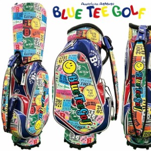 BLUE TEE GOLF ブルーティーゴルフ ワッペン柄 9型 キャディバッグ 5分割口枠 47インチクラブ対応 4.0kg ネームプレート エナメル素材 8