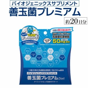 腸活 善玉菌 サプリ 善玉菌プレミアム 約20日分（20粒入り） 乳酸菌 生産物質 腸内フローラダイエット