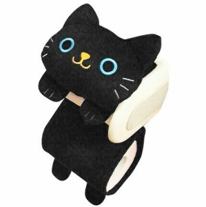 ねこのトイレロールペーパーホルダー クロ ME339