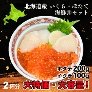 海鮮丼セット 贅沢 2杯用 大特価 北海道産 イクラ ＆ ホタテ ほたて ホタテ 帆立 貝柱 いくら 国産　自分へのご褒美 ギフト プチギフト 