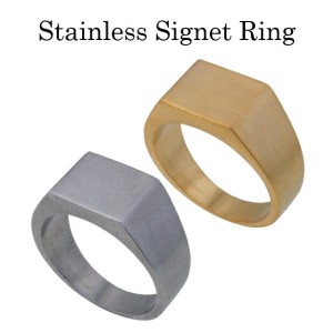 印台リング シルバー ゴールド ステンレス シグネットリング 金属アレルギー対応 指輪 シンプル 印台 シルバーアクセサリー
