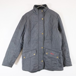 Barbour バブアー CAVALRY POLARQUILT キルティングジャケット 防寒  ユーロ  ヨーロッパ古着 ブラック (レディース 16) 中古 古着 N6089