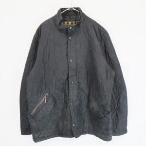 Barbour バブアー CHELSEA SPORTQUILT キルティング ジャケット ユーロ 襟コーデュロイ ブラック (メンズ XL) 中古 古着 N6153