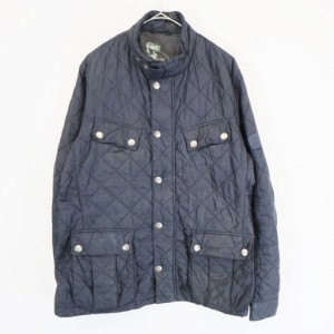 Barbour バブアー インターナショナル キルティング ジャケット ユーロ チンスト ブラック (メンズ L) 中古 古着 N6155