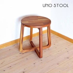 [送料無料]スツール UNO STOOL 椅子 チェア チークウッド 木製 天然木 完成品 ナチュラル ブラウン チークウッドシリーズ インテリア ラ