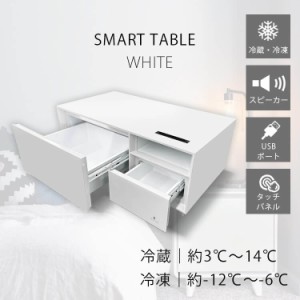 [送料無料]テーブル センターテーブル STB 80 冷蔵庫 スピーカー タッチパネル USBポート 多機能 ルーザー サファイア トフィー ホワイト