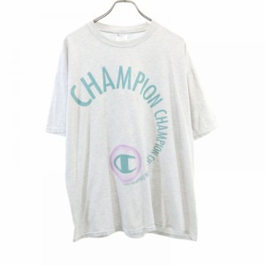 チャンピオン 00s プリント 半袖 Tシャツ XL グレー Champion デザイン メンズ