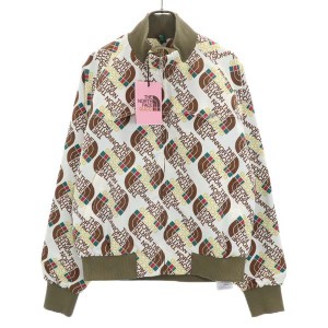 未使用 グッチ ザノースフェイス 総柄 ナイロンジャケット L クリーム GUCCI THENORTHFACE 限定コラボ レディース