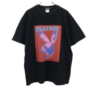 プレイボーイ 半袖 Tシャツ L ブラック PLAYBOY メンズ