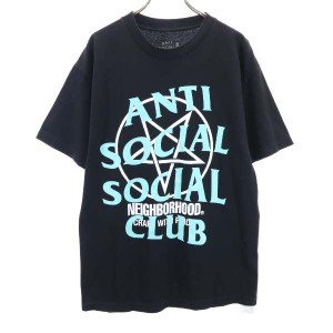 ネイバーフッド アンチソーシャルソーシャルクラブ ロゴ プリント 半袖 Tシャツ M 黒 NEIGHBORHOOD メンズ