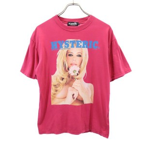 プレイボーイ ヒステリックグラマー 日本製 プリント 半袖 Tシャツ S ピンク系 PLAYBOY HYSTERIC GLAMOUR メンズ