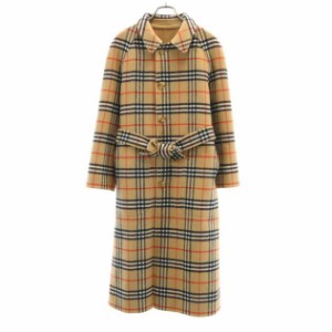 バーバリー ウール リバーシブル ステンカラーコート 7AB2 ベージュ BURBERRY ロング ベルト付き メンズ