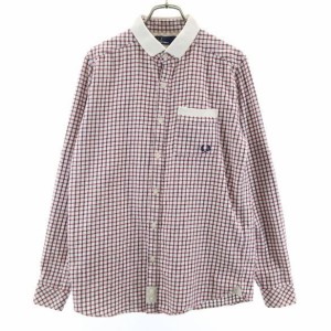 フレッドペリー 格子柄 長袖 シャツ S 赤×白×黒 FRED PERRY メンズ