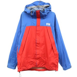 ヘリーハンセン 切替 ナイロン マウンテンパーカー L レッド×ブルー HELLY HANSEN アウトドア ジャケット メンズ