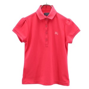 バーバリー 日本製 三陽商会 半袖 ポロシャツ 1 ピンク BURBERRY 鹿の子 レディース