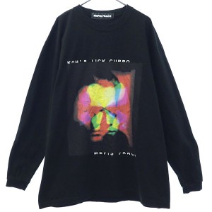 MEFIS FRACH プリント 長袖 Tシャツ L ブラック MEFIS FRACH ロンT メンズ